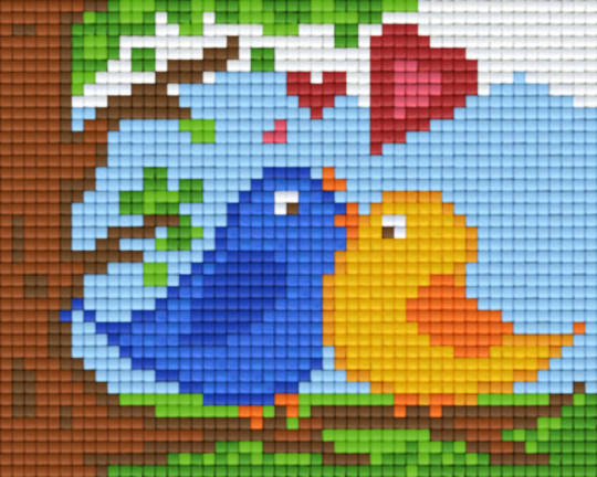 Lovebirds One [1] Baseplate PixelHobby Mini-mosaic Art Kits